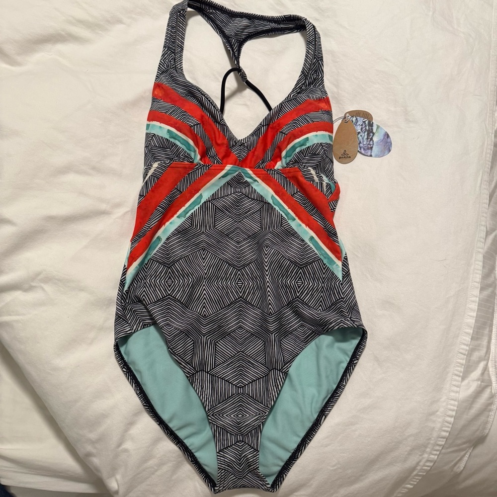 Prana Women's One Piece - Red, Black, and Mint